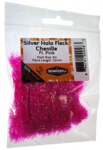 Semperfli Silver Tinsel Fleck 15mm Large Fl Pink