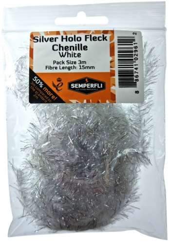 Semperfli Silver Holographic Fleck 15mm Large White