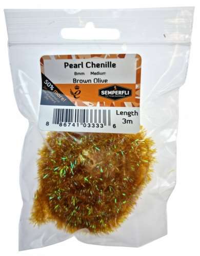 Semperfli Pearl Chenille 8mm Medium Brown Olive