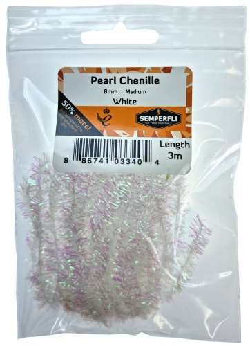 Semperfli Pearl Chenille 8mm Medium White