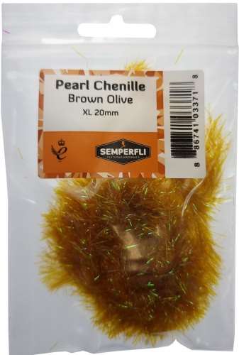 Semperfli Pearl Chenille 20mm XL Brown Olive