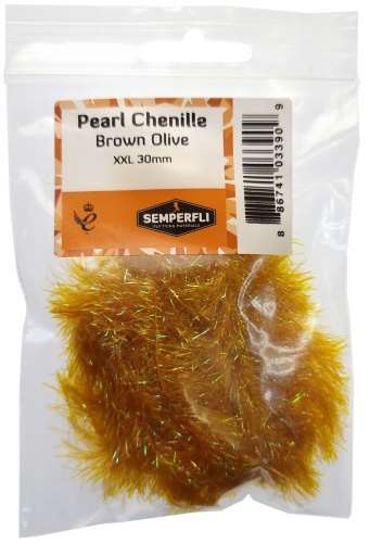 Semperfli Pearl Chenille 30mm XXL Brown Olive