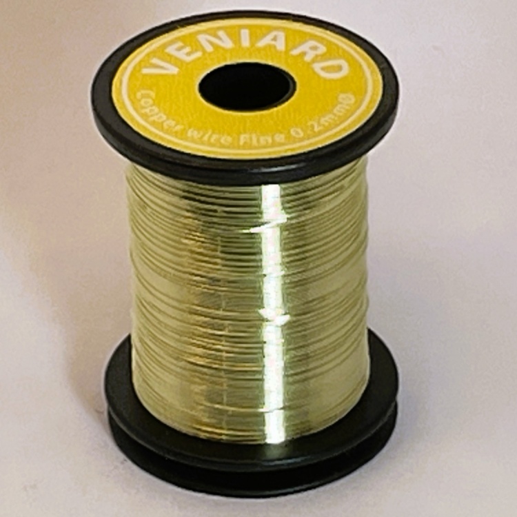 Veniard Coloured Copper Wire Fine 0.2mm Gold Fly Tying Materials (Product Length 14.2Yds / 13m)