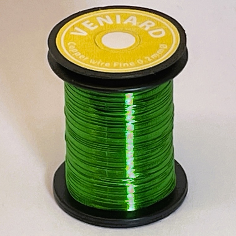 Veniard Coloured Copper Wire Fine 0.2mm Green Fly Tying Materials (Product Length 14.2Yds / 13m)