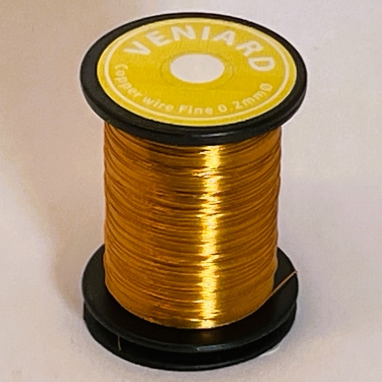 Veniard Coloured Copper Wire Fine 0.2mm Orange Fly Tying Materials (Product Length 14.2Yds / 13m)