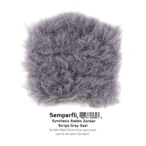 Semperfli Synthetic Rabbit Zonker Strips Grey Seal Fly Tying Materials