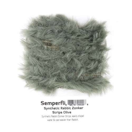 Semperfli Synthetic Rabbit Zonker Strips Olive Fly Tying Materials
