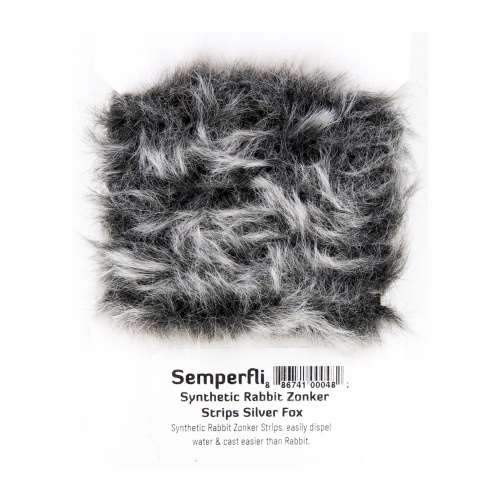 Semperfli Synthetic Rabbit Zonker Strips Silver Fox Fly Tying Materials