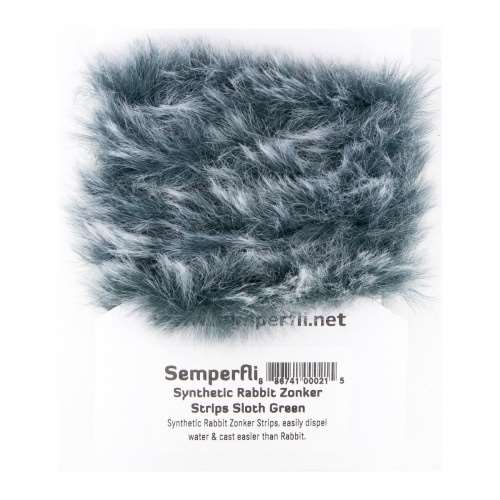 Semperfli Synthetic Rabbit Zonker Strips Sloth Green Fly Tying Materials