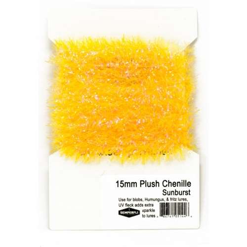 Semperfli 15mm Plush Transluscent Chenille Fluoro Orange Sunburst
