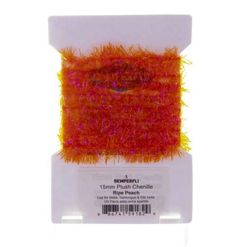 Semperfli 15mm Plush Transluscent Chenille Ripe Peach Fly Tying Materials (Product Length 1.1 Yds / 1m)