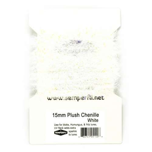 Semperfli 15mm Plush Transluscent Chenille White Fly Tying Materials (Product Length 1.1 Yds / 1m)