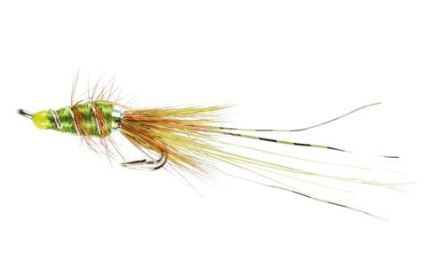 Caledonia Flies Olive Francis Patriot Double #12 Salmon Fishing Fly