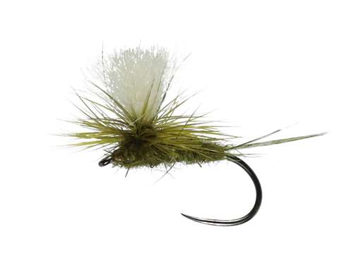 Parachute Large Dark Olive Dry Barbless #14