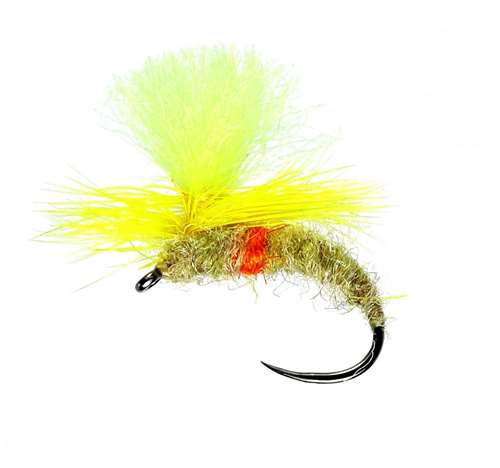 Caledonia Flies Yellow May Klink Barbless #14 Fishing Fly
