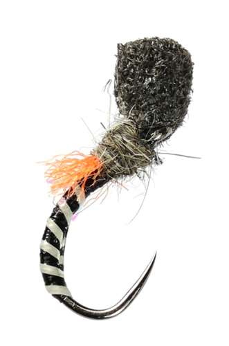 Caledonia Flies Foam Buzzer Black Quill Dry Barbless #12 Fishing Fly