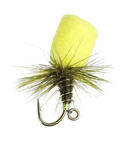 Caledonia Flies Olive Dinky Dry #12 Fishing Fly Barbed Dry Fly