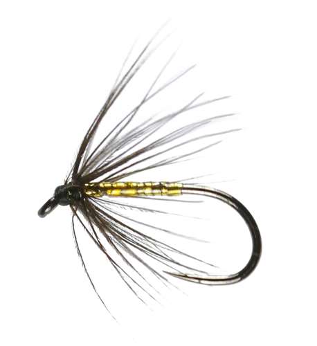 Caledonia Flies Gold & Black Spider Wet Barbless #14 Fishing Fly