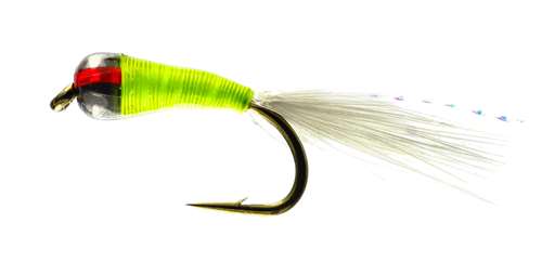 Caledonia Flies White Stalker Bug #12 Fishing Fly Barbed Nymph Fly