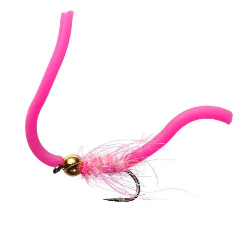 3x Red SQUIRMY UV fritz straggle bloodworm ORANGE HOTHEAD Trout FLY Fishing #10 