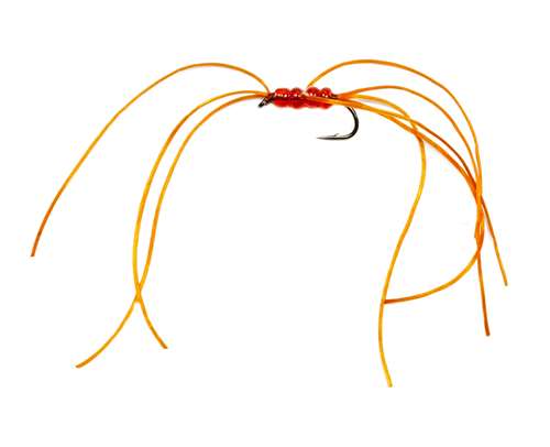 Caledonia Flies Orange Beaded Quad Worm #10 Fishing Fly