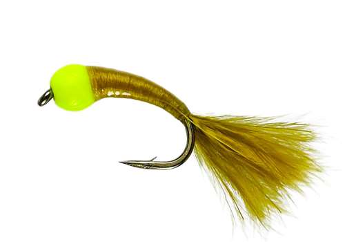 Caledonia Flies Olive Cat Bungee Buzzer #10 Fishing Fly