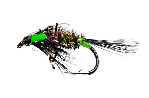 Caledonia Flies Uv Black & Green Diawl Bach (Unweighted) #12 Fishing Fly