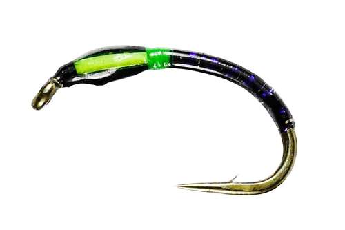 Caledonia Flies Uv Lime Buzzer #12 Fishing Fly Barbed Buzzer or Chironomid Fly