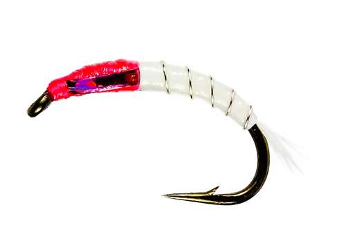 Caledonia Flies Ok-D Pink Eyes #12 Fishing Fly Barbed Buzzer or Chironomid Fly