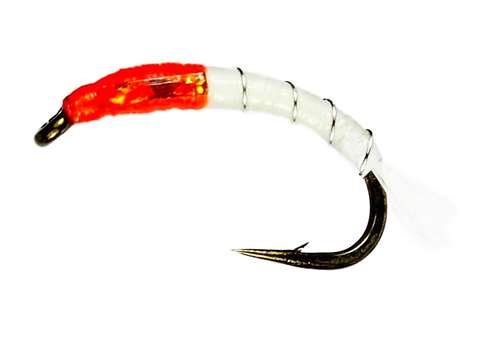 Caledonia Flies Ok-D Orange Eyes #12 Fishing Fly Barbed Buzzer or Chironomid Fly