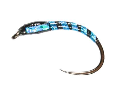 Caledonia Flies Holo Blue Buzzer #10 Fishing Fly Barbed Buzzer or Chironomid Fly