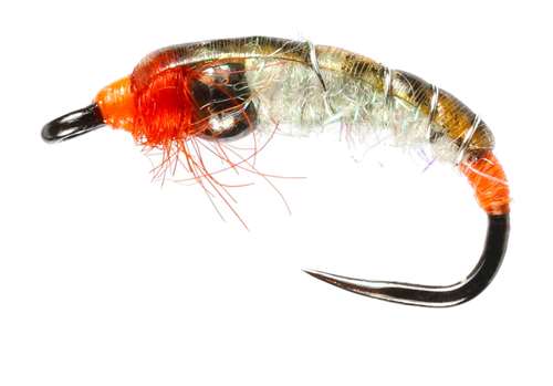 Caledonia Flies Orange Pearl Tungsten Nymph Barbless #10 Fishing Fly