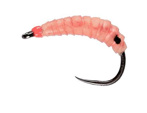 Caledonia Flies Pink Latex Maggi Barbless #8 Fishing Fly