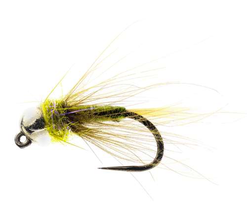 Caledonia Flies Olive Cdc Jig Barbless #12 Fishing Fly
