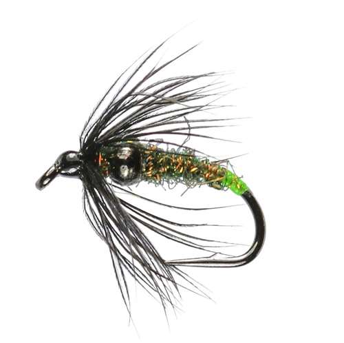 Caledonia Flies Black And Peacock Spider Tungsten Bead #12 Fishing Fly