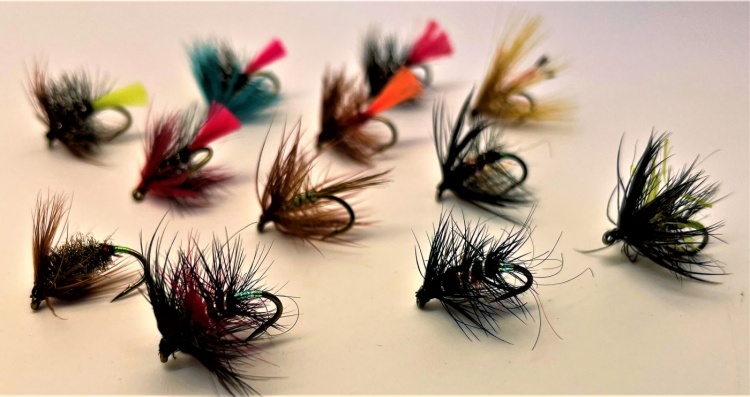 Caledonia Flies Barbed Hackled Wet Collection #12 Fishing Fly Assortment