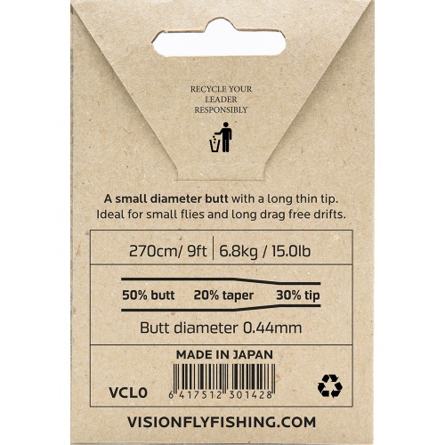 Vision Leader Classic Trout 2.2Lb / 1Kg / 7X For Fly Fishing