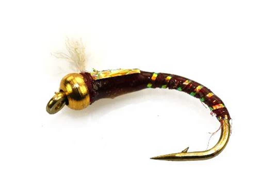 The Essential Fly 3D Glass Epoxy Bead Head Buzzer Claret With Breathers Fishing Fly