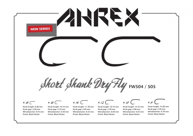 Ahrex Fw505 Short Shank Dry Barbless #8 Trout Fly Tying Hooks