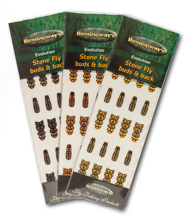fly tying materials Hemingway's Evolution Stone Fly Buds & Back Small 