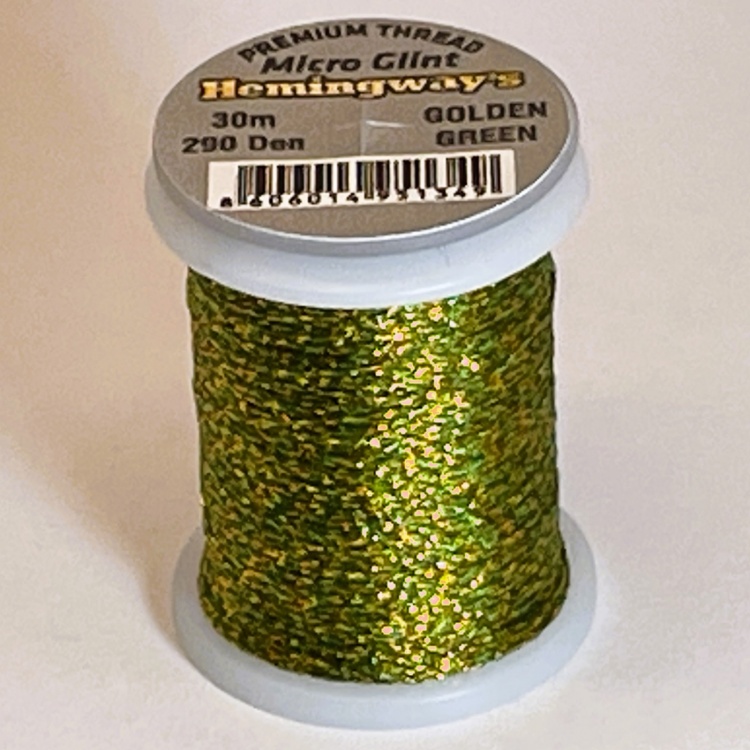 Hemingway's Micro Glint Golden Green Fly Tying Materials (Product Length 32.8 Yds / 30m)