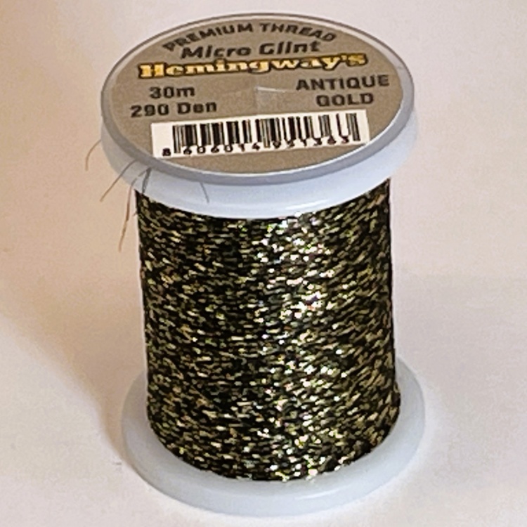 Hemingway's Micro Glint Antique Gold Fly Tying Materials (Product Length 32.8 Yds / 30m)
