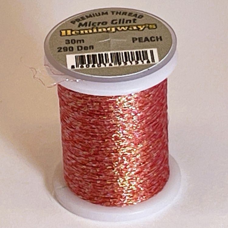 Hemingway's Micro Glint Peach Fly Tying Materials (Product Length 32.8 Yds / 30m)