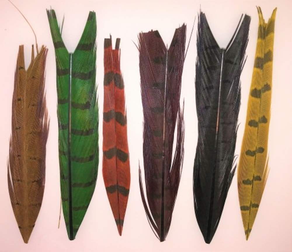 Veniard Cock Feather Pheasant Ringneck Centre Tails Mix Pack Fly Tying Materials