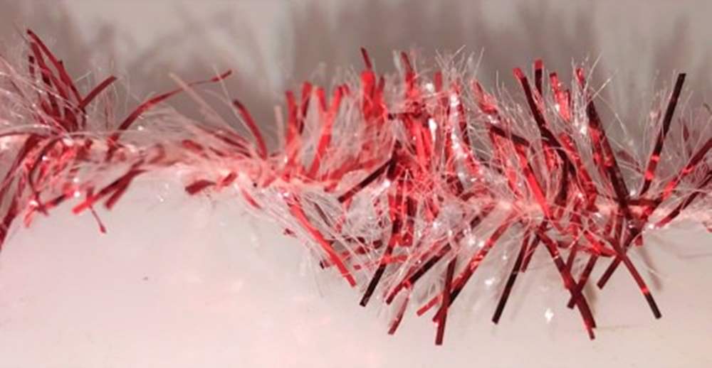 Flash Attack - Craig Barr Flash Attack Products Dennis The Mennis Fritz 15mm Pearl / Red Fly Tying Materials (Product Length 1.1 Yds / 1m)