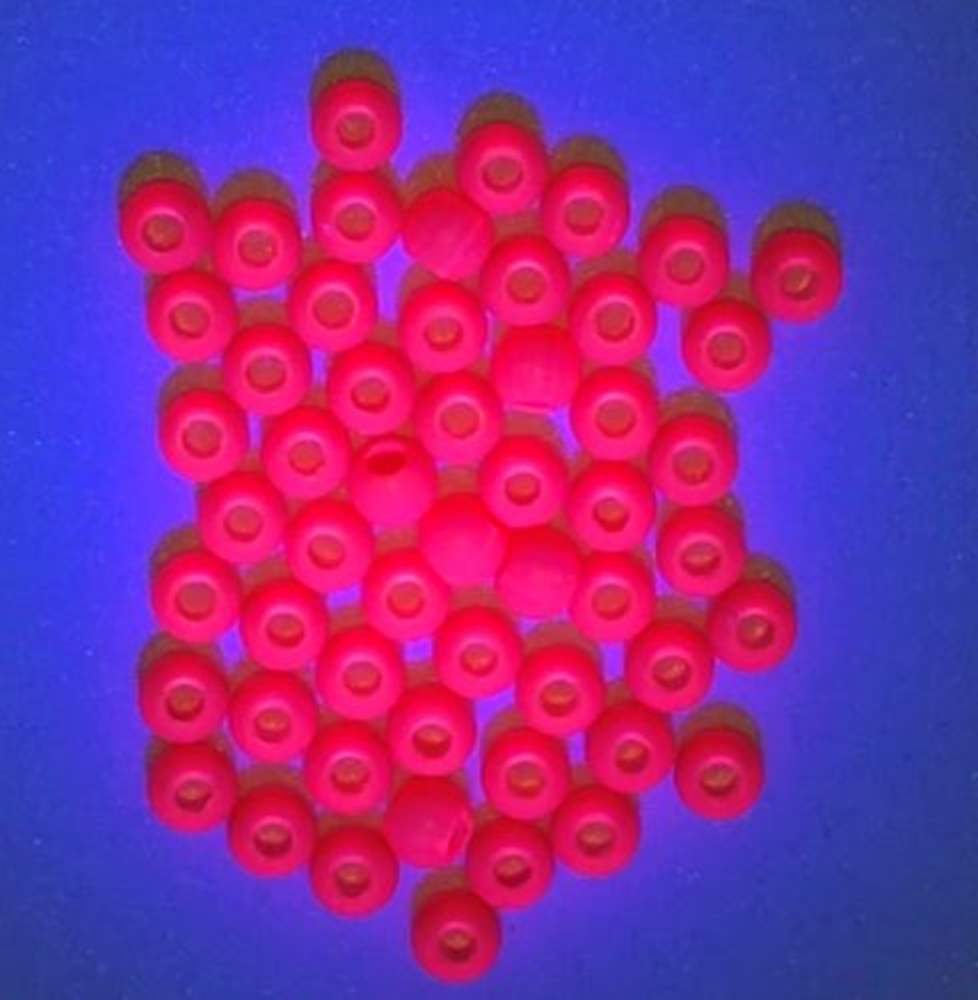 Veniard Firefly Hot Head Beads 3mm Fluorescent Red Fly Tying Materials