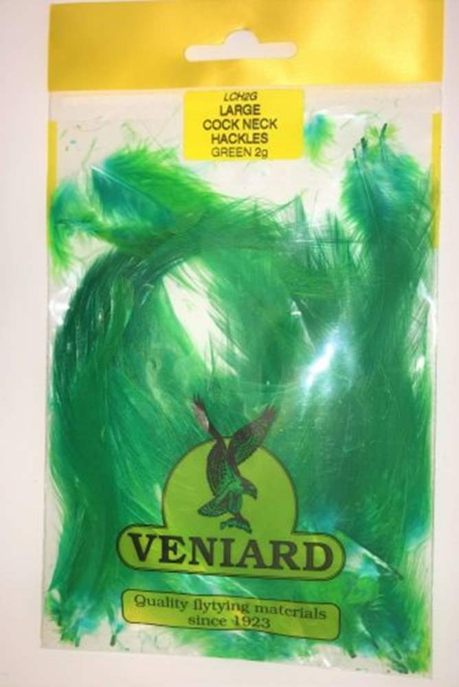 Veniard Loose Large Cock Feather Neck Hackles 2 Gram Green Highlander Fly Tying Materials