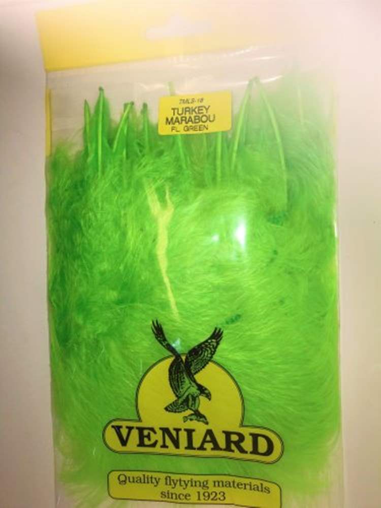 Veniard Turkey Marabou Feathers Fluorescent Green Fly Tying Materials