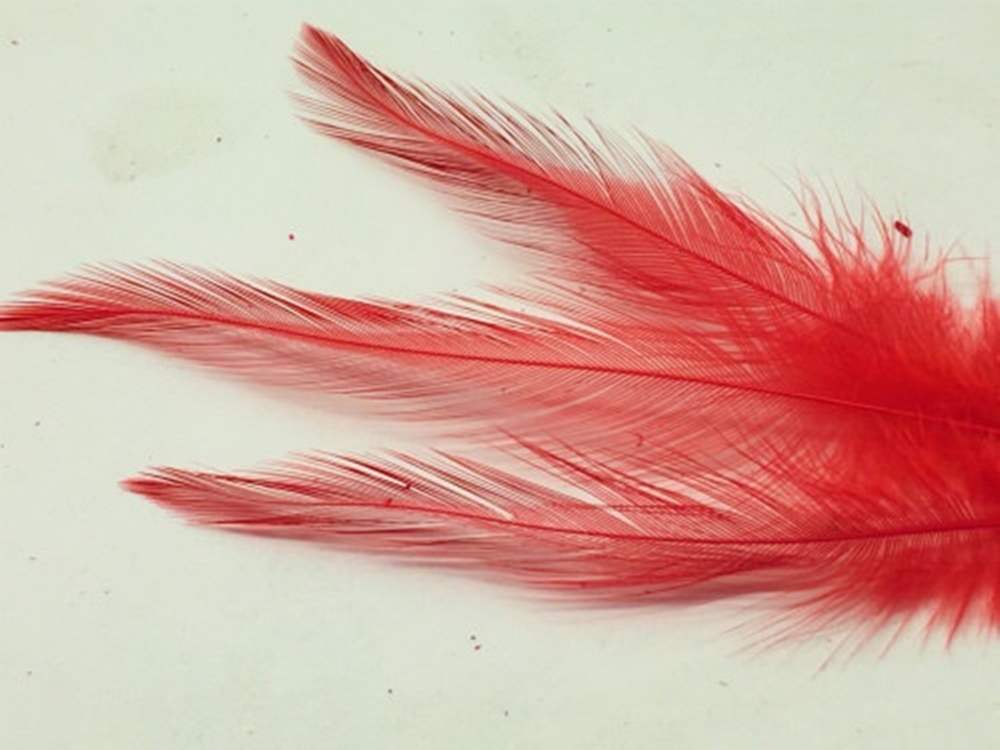 Veniard Loose Short Cock Feather Hackles 1 Gram Fluorescent Red Fly Tying Materials