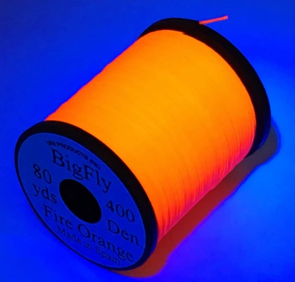 Uni Big Fly 3/0 Fire Orange Fly Tying Threads (Product Length 80 Yds / 73m)